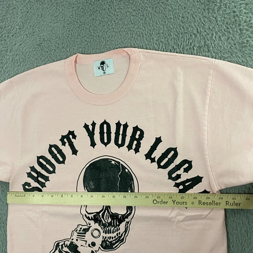 Warren Lotas‎ T-Shirt size Medium Shoot Your Local Heroin Dealer Skull Western